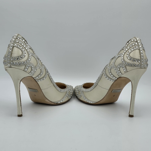 Badgley Mischka Rouge Pointy-Toe Pumps, Ivory, Women's 9 - Picture 7 of 16